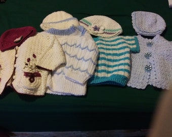 Choice of 4 Light Weight Sweater Sets, Handmade