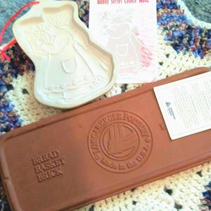 Longaberger Pottery: 1994 Bunny Cookie Mold or Basket Warming Brick