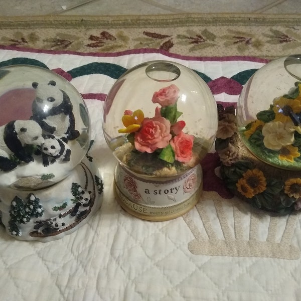 Choice of 3 Musical Snow Globes, Vintage