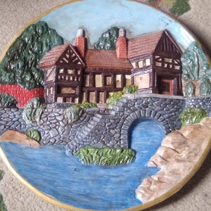UNIQUE Vintage Collectible Ceramic 3D Plate, Hand Painted