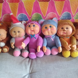 Vintage Cabbage Patch Dolls, Teddy Bear, Blue Mouse, Gray Mouse