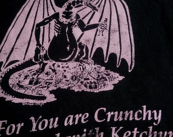 Camiseta vintage de dragón: divertida camiseta con gráfico de kétchup - Hombre (talla XXL)