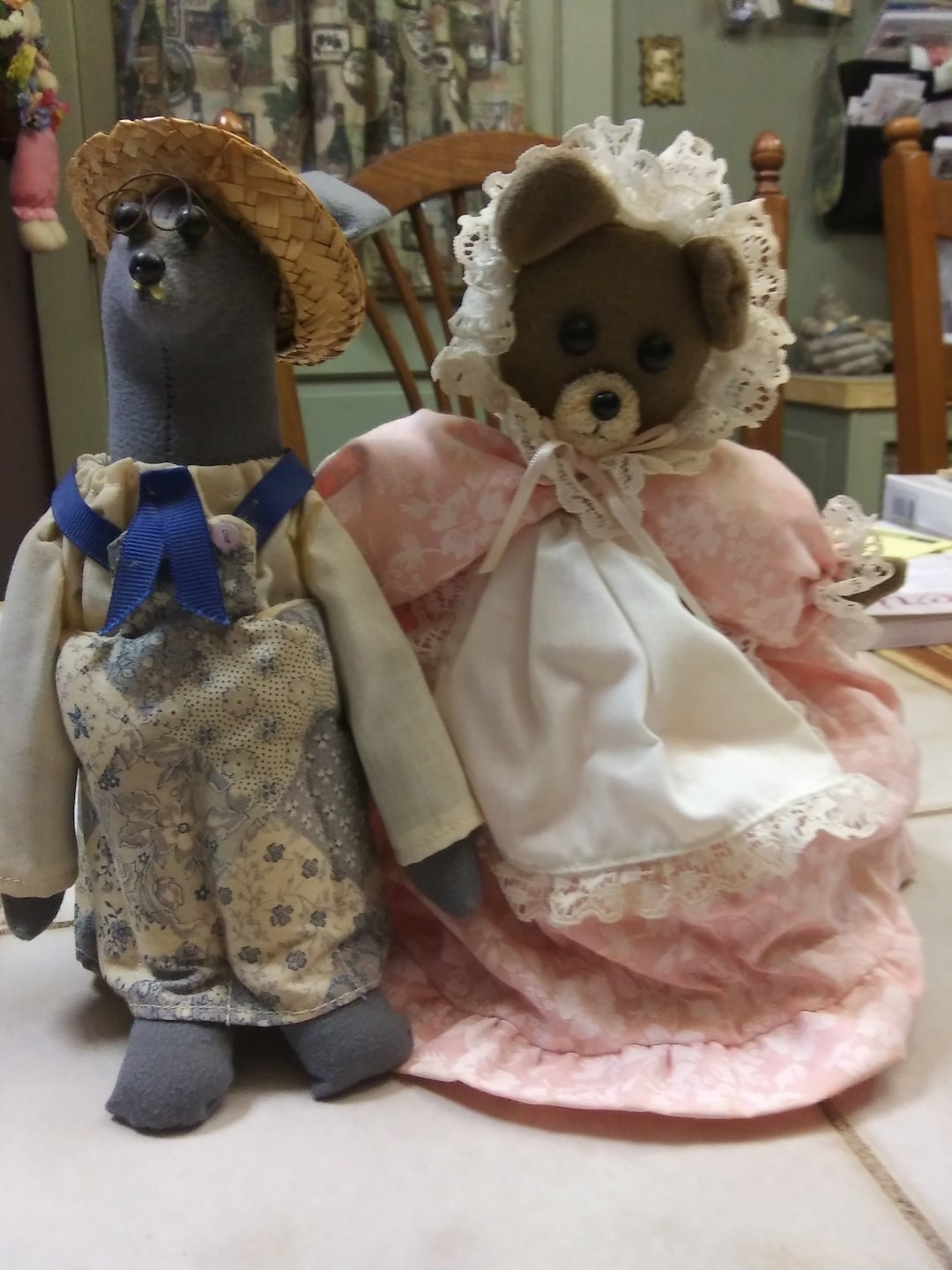 Set of 2 Air Freshener Cover Brown Teddy Bear and Gray Mouse Etsy