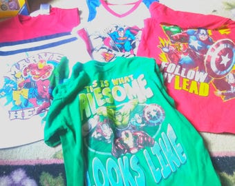Vintage Graphic T-Shirts for Kids, Superhero Tees, Size 6-7