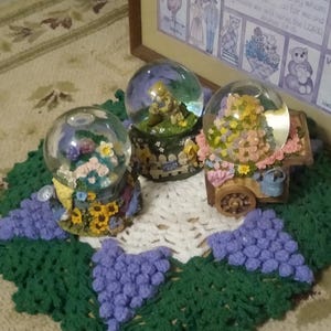Vintage Musical Snow Globes, Water Balls, Boyd's Bears, Watering Can, Flower Cart