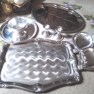 Vintage Silver Plated Serving Trays, Candlesticks, Choice of 5