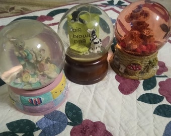 Choice of 3 Snow Globes, non Musical, Vintage