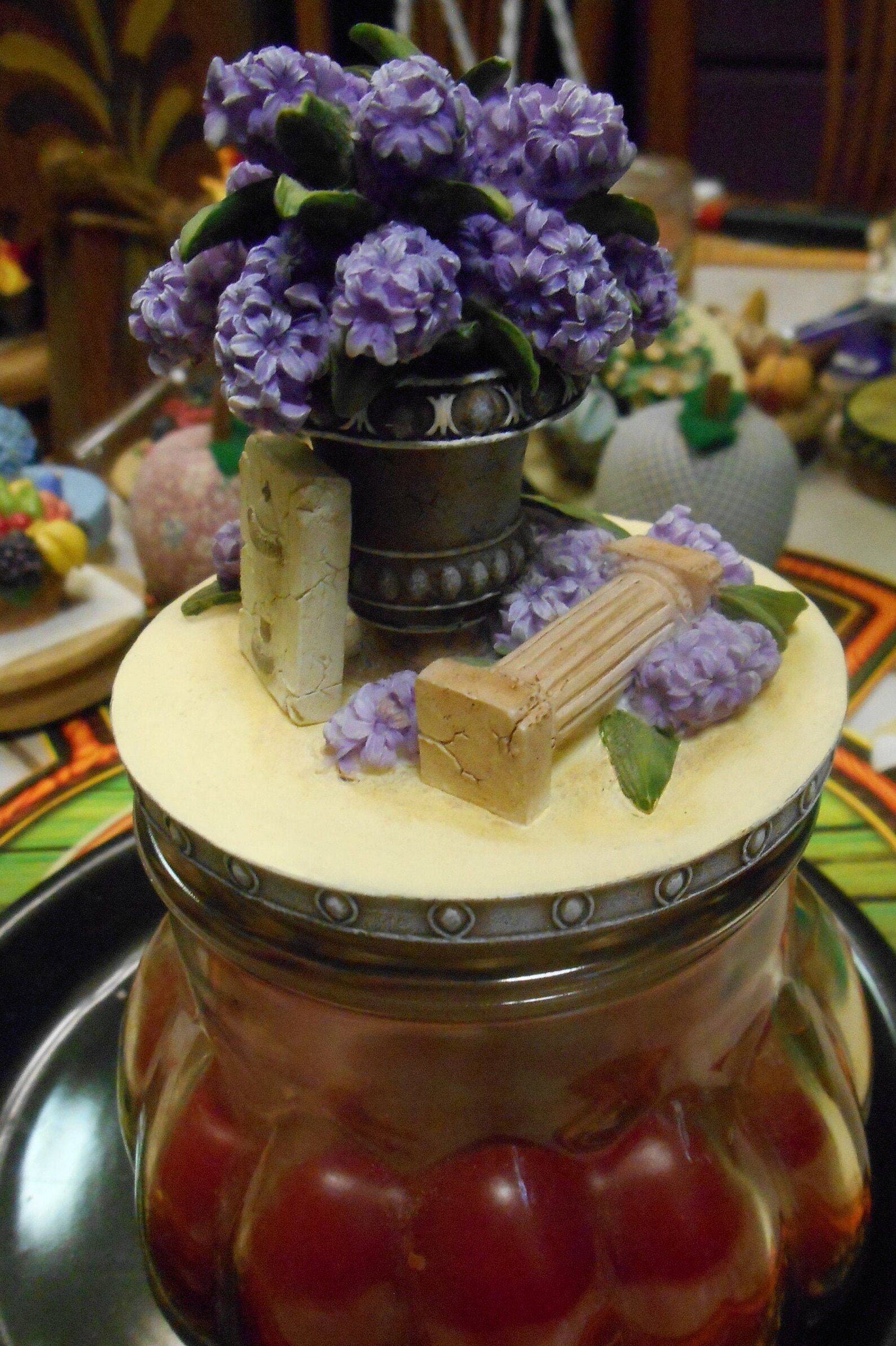 Vintage Purple Flower Candle topper Hyacinth Fits Most Jar Etsy