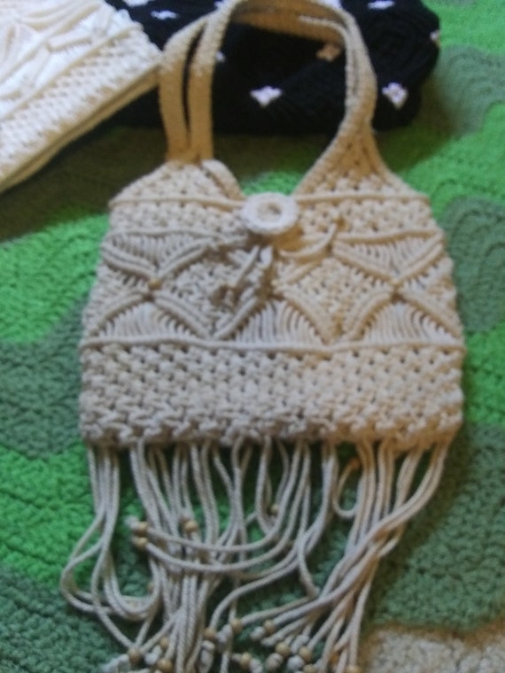 Vintage Choice of 4 Macrame Handmade Shoulder Bag… - image 4