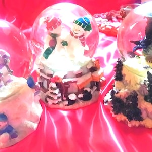 Winter Snow Globes, Vintage, Choice of 3