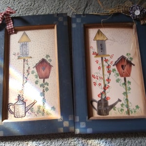 Choice of 2 Welcoming Hand-painted Wood Folk Art, Same Stencil, Different Finish