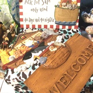 Vintage Noah&#39;s Ark Wall Hanging: Christian Decor, Resin or Wood Choice