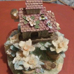 Adorno para velas con forma de casita de pájaros vintage: Decoración de nido de pájaro, 3 opciones a elegir brown roof house