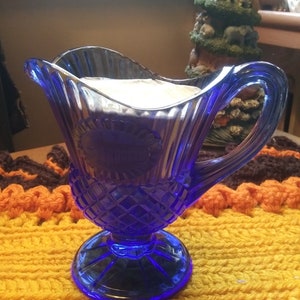 Vintage Avon Royal Blue Mt Vernon Creamer Pitcher: 1970s Fostoria