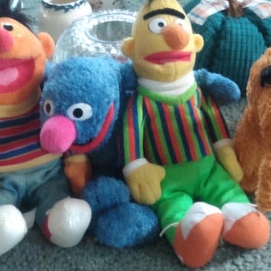 Set of 4 Sesame Place Bean Bag Plush, Vintage