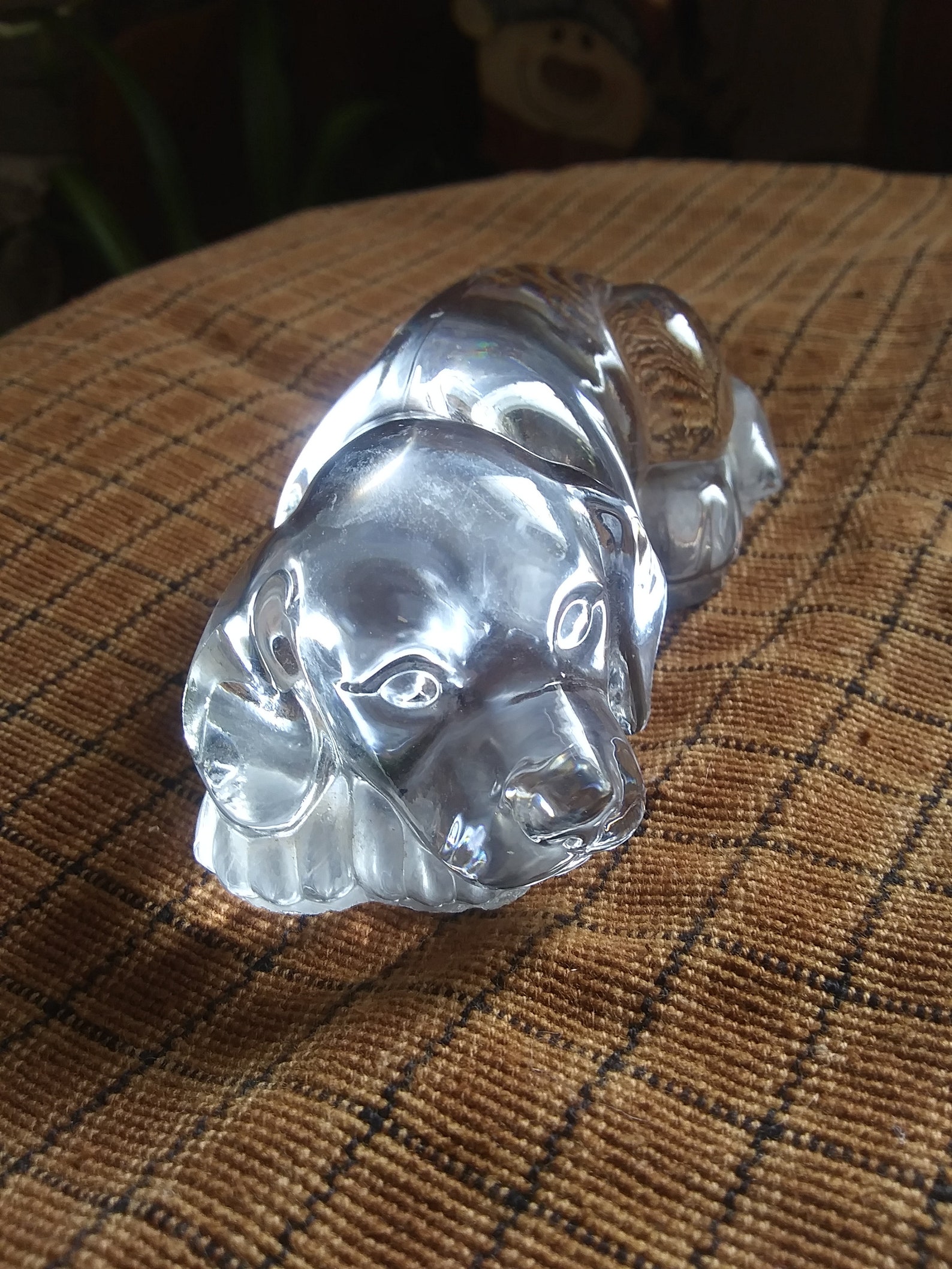 Princess House Lead Crystal Dog Lying Down Etsy
