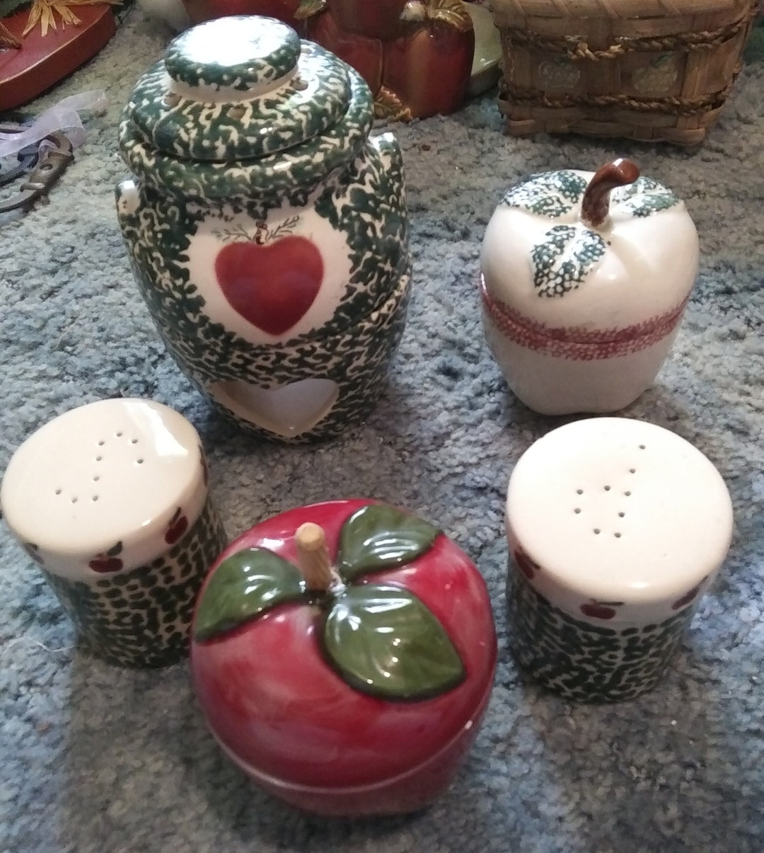 Vintage Apple Decor Set: Potpourri Burner or Salt & Pepper Shakers - Etsy