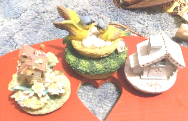 Adorno para velas con forma de casita de pájaros vintage: Decoración de nido de pájaro, 3 opciones a elegir imagen 4