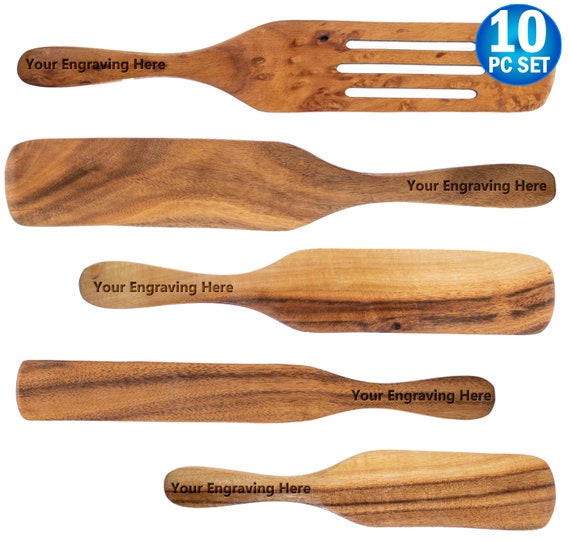 Wooden Kitchen Utensils Set,9 Pcs Wooden Spoons for Cooking,Wooden Cooking  Utensils,Wooden Spoons for Non-Stick Pan 