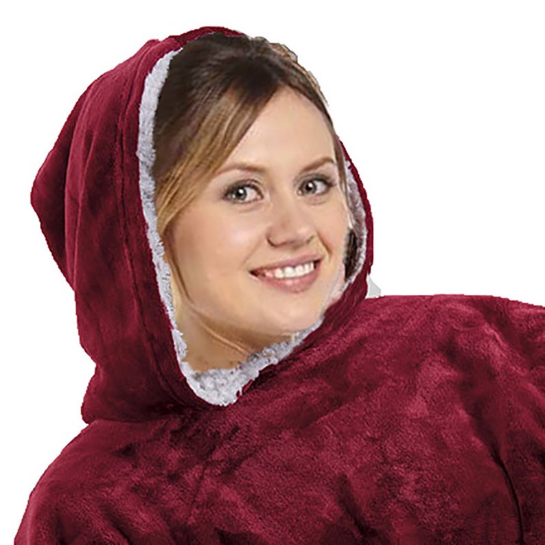 Soft Comfortable Hoodie Sherpa Oversized Wearable Blanket Etsy