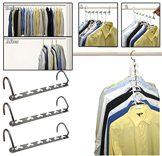 Clothes Hangers Space Saving Cascading Plastic Hanger Organizer Magic Hangers  Closet Space Saver, 8 Pack 