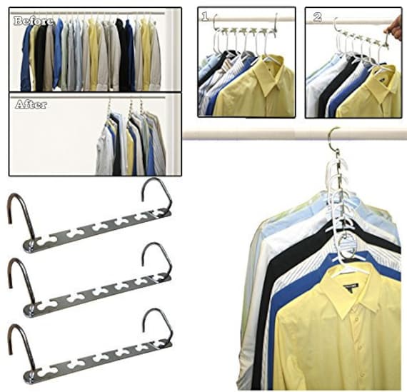 Clothes Hangers Space Saving Cascading Plastic Hanger Organizer Magic Hangers  Closet Space Saver, 8 Pack 