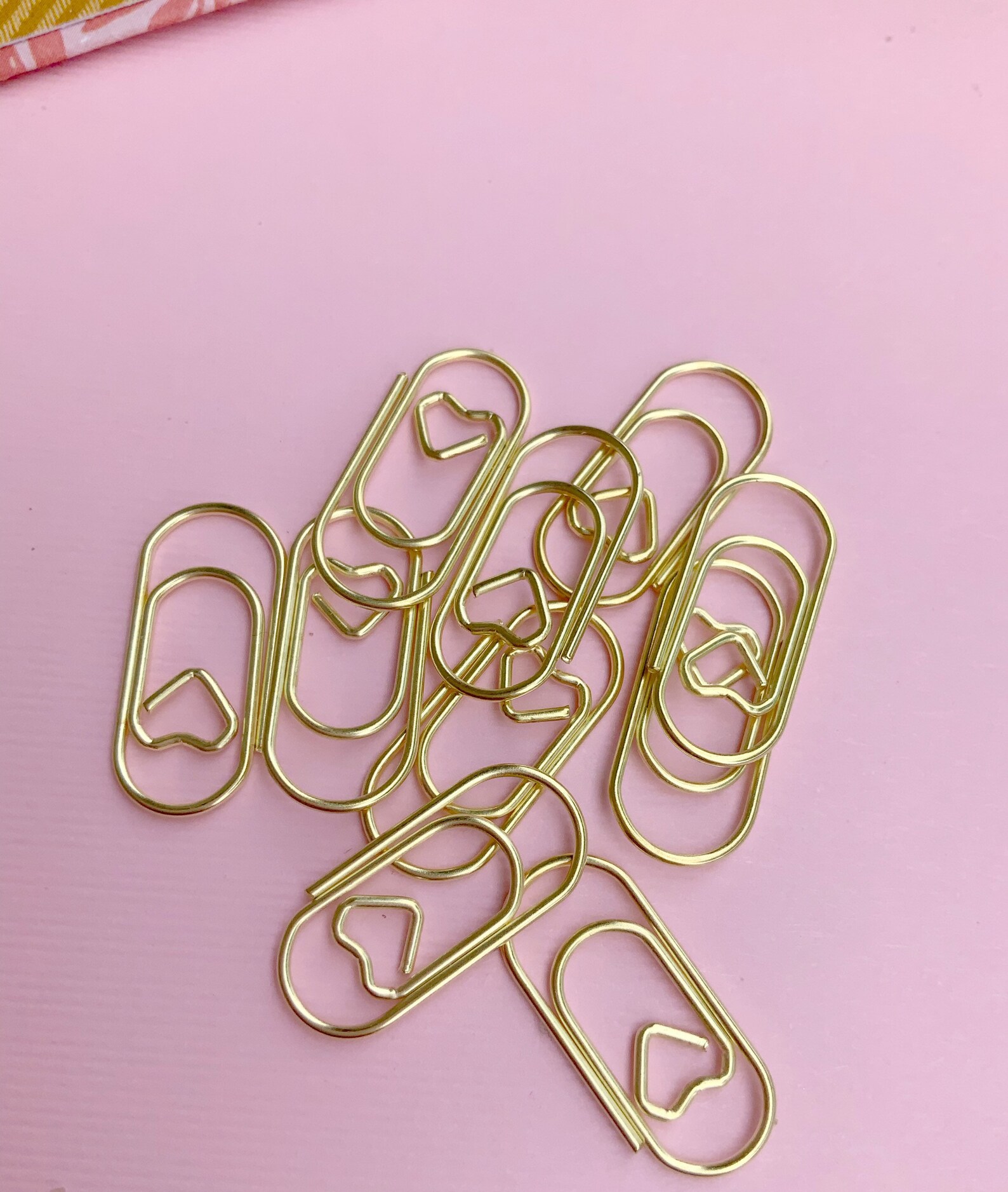 Mini Gold Heart Paper Clips Set of 10 Etsy