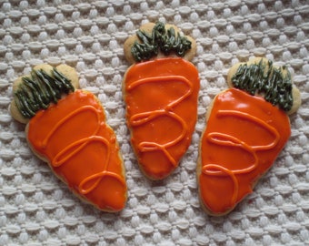 Sugar Cookies Decorated Carrot Shaped Gluten Free
