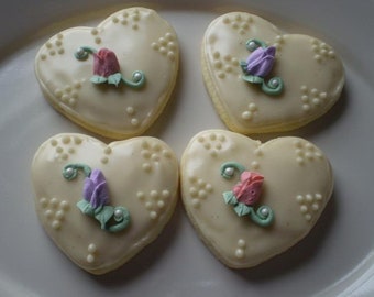 Decorated gluten free heart cookies