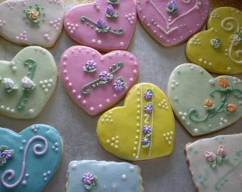 Gluten Free decorated heart sugar cookies