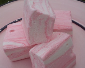 Strawberry Cheesecake Marshmallows pink swirl handcrafted confection