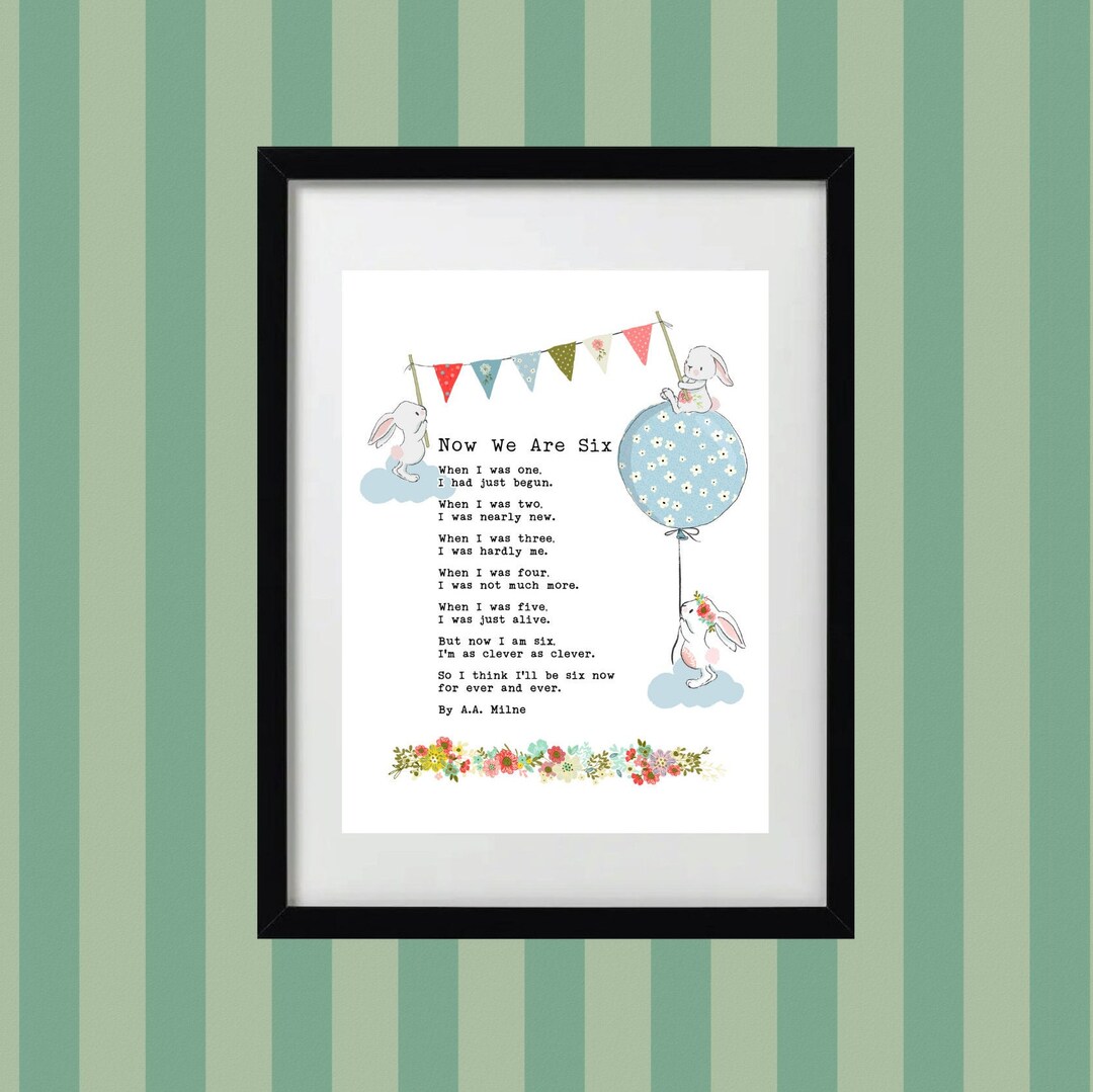 Now We Are Six Nursery Digital Download Children's Wall Art Winnie the ...