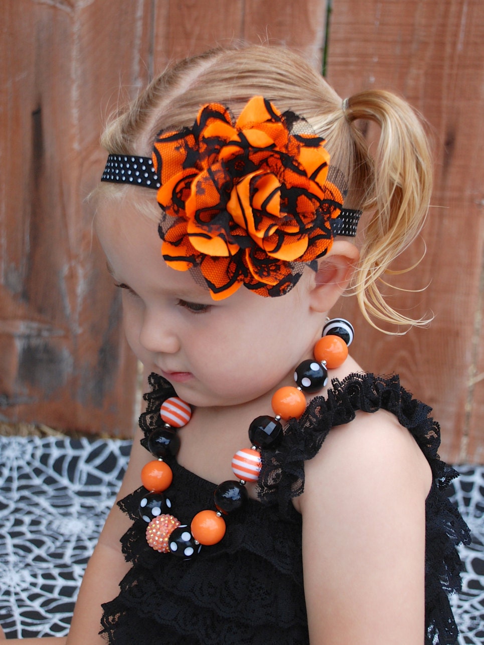 Halloween Headband Orange and Black Baby Headbands Shabby Etsy