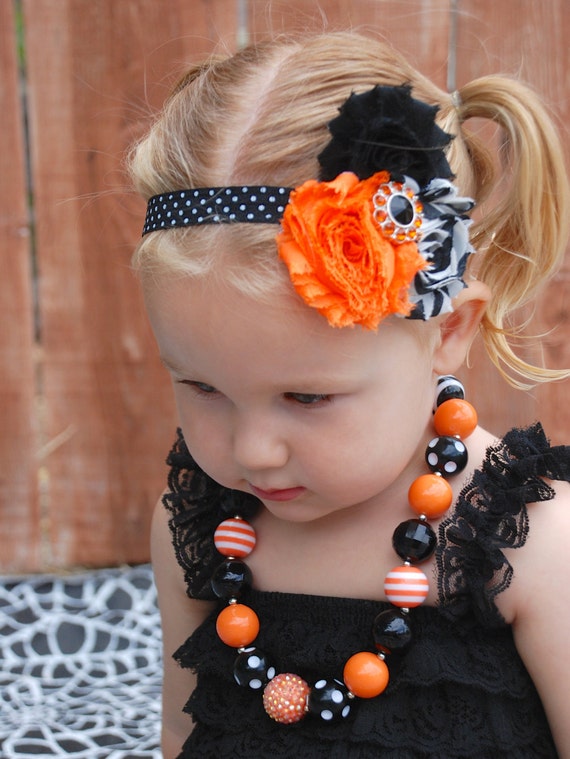 Halloween Headband Baby Headbands Orange and Black Toddler Etsy