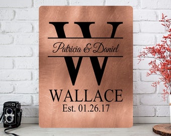 Personalized Copper Color Anniversary Print: Metal Art Name Plate (Digital Download)