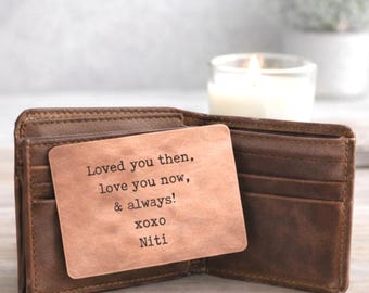 Custom Copper Anniversary Wallet Card, Personalized Photo Gift