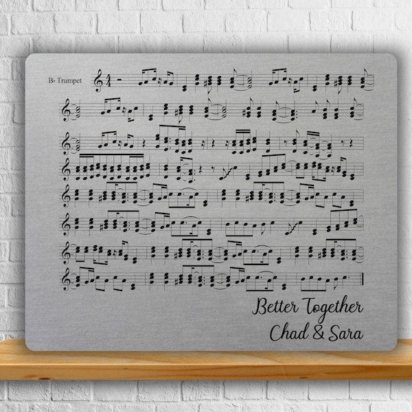 10th Anniversary Gift, Sheet Music Art, Ten Years, Better Together Jack Johnson, First Dance