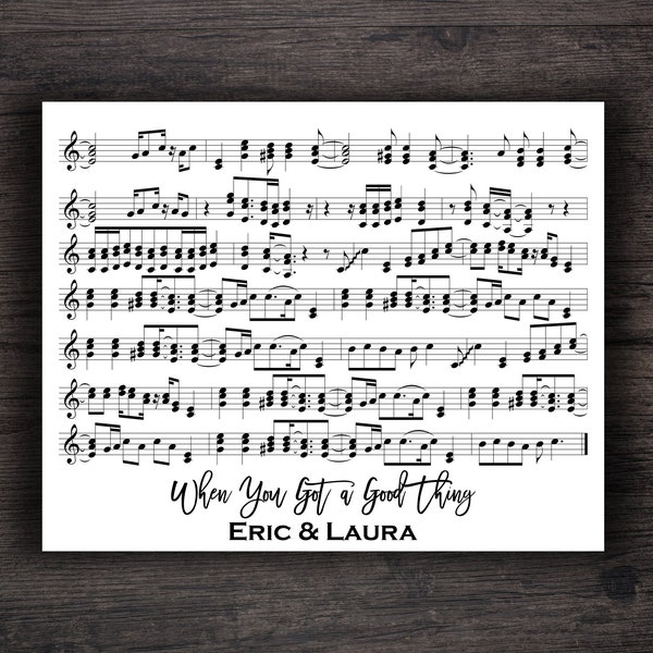 Custom Music Sheet, Canvas Wedding Anniversary Gift, First Dance, Wedding Song Music Notes, Canvas Print, Anniversary Gift Idea, Musical Art