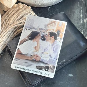 Stainless Steel Photo Card, Custom Solid Copper Photo Card, Aluminum Wallet Insert, Wallet Picture Card, Small Gift for Husband, 10th Year