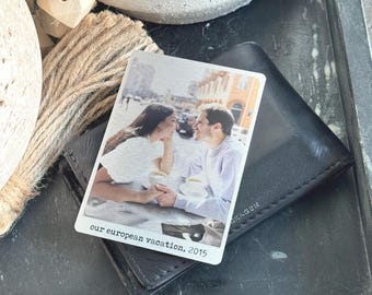 Personalized Aluminum Wallet Photo Card, 10th Anniversary Tin Gift