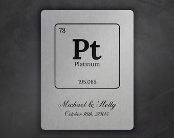 Personalized Platinum Anniversary Print, Periodic Table Art (Digital Download)