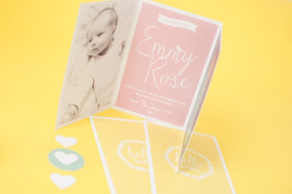 trifold birth announcement