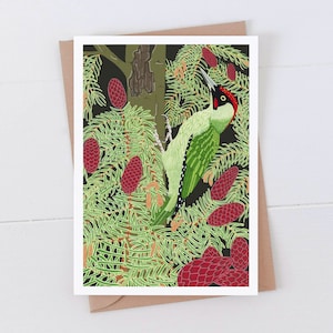 Carte Pic vert - Oiseau de jardin