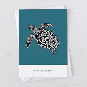 Carte d'anniversaire tortue