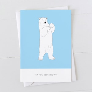 Carte d'anniversaire ours polaire