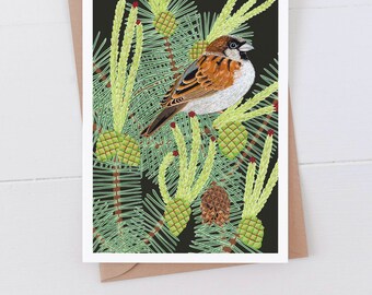 Sparrow - Garden Bird Card