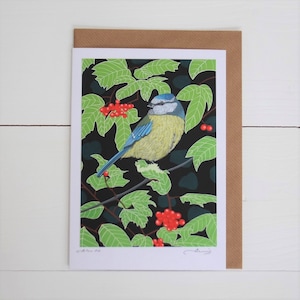 Blackbird - Greeting card hand titled and signed