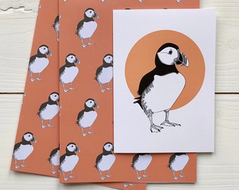 Puffin Gift Wrap with Card Options