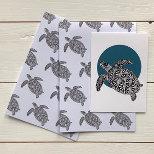 Emballage cadeau tortue avec options de carte