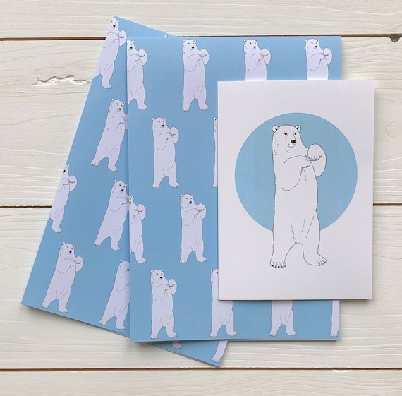 Polar Bear Gift Wrap with Card Options